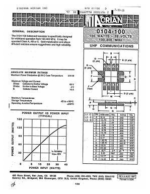 0104-100 Datasheet PDF ETC