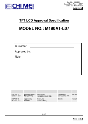 M190A1-L07 Datasheet PDF ETC