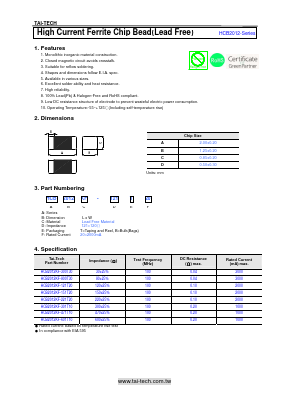 HCB2012KF-151T20 Datasheet PDF ETC