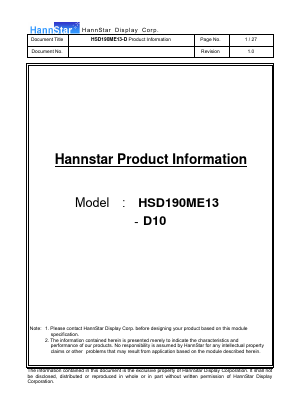 HSD190ME13-D10 Datasheet PDF ETC