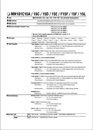 MN101C15D Datasheet PDF ETC1
