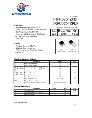 IRFR3704ZPBF Datasheet PDF ETC1