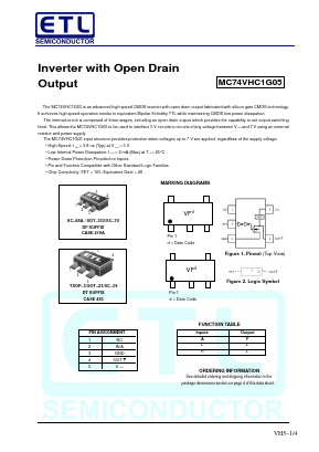 MC74VHC1G05DTT3 Datasheet PDF E-Tech Electronics LTD