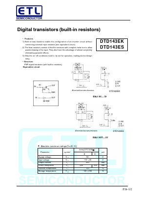 DTD143EK Datasheet PDF E-Tech Electronics LTD