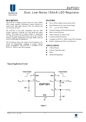 EUP7201-2.8VIR1 Datasheet PDF Eutech Microelectronics Inc