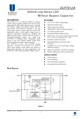 EUP7913A-33VIR1 Datasheet PDF Eutech Microelectronics Inc