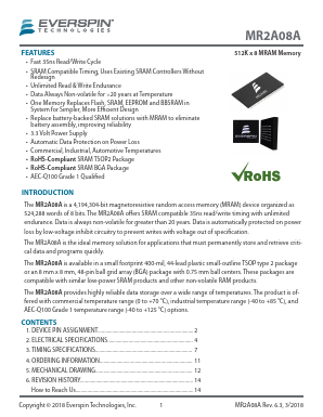 MR2A08AYS35R Datasheet PDF Everspin Technologies Inc.