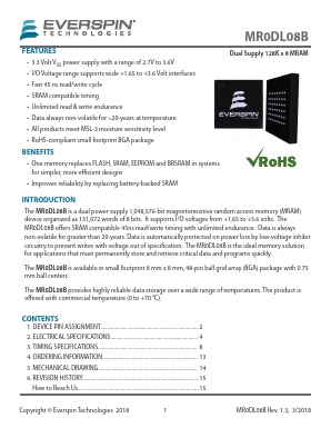 MR0DL08BMA45 Datasheet PDF Everspin Technologies Inc.