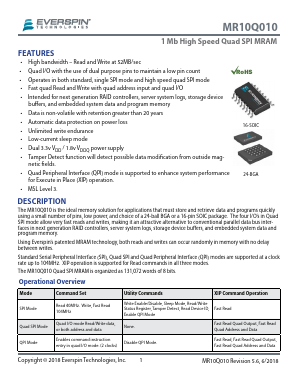 MR10Q010SCR Datasheet PDF Everspin Technologies Inc.