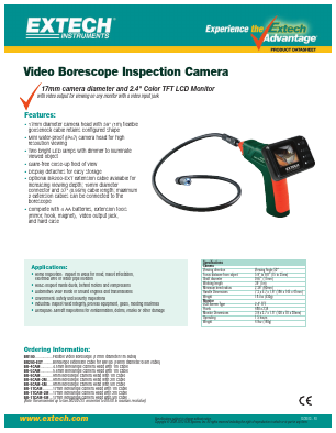 BR200-EXT Datasheet PDF Extech Instruments Corporation.