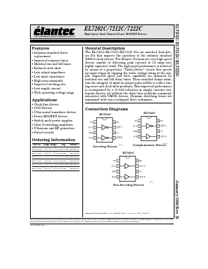 EL7212CN Datasheet PDF Elantec -> Intersil