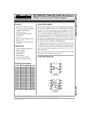 EL2180CS-T13 Datasheet PDF Elantec -> Intersil