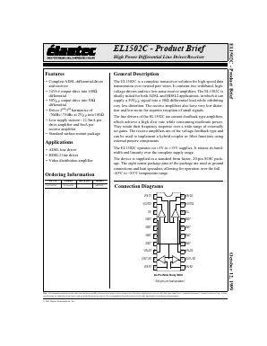 EL1502C Datasheet PDF Elantec -> Intersil