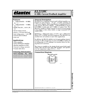 EL2130C Datasheet PDF Elantec -> Intersil