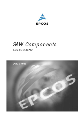B1706 Datasheet PDF EPCOS AG