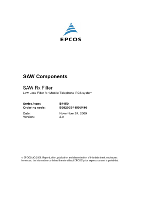 B39202B4150U410 Datasheet PDF EPCOS AG