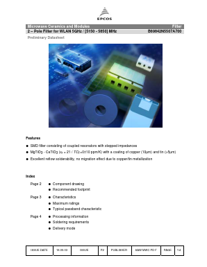 B69842N5507A700 Datasheet PDF EPCOS AG