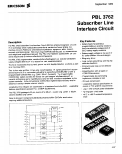 PBL3762QN Datasheet PDF Ericsson 