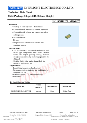 19-218-BHC-ZL1M2QY-3T Datasheet PDF EVERLIGHT