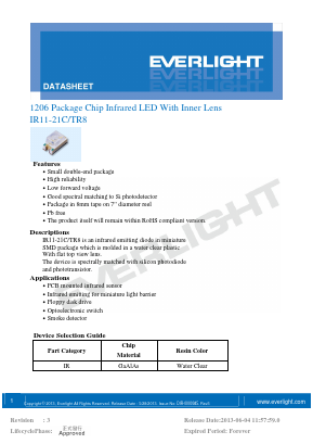 IR11-21C/TR8 Datasheet PDF EVERLIGHT