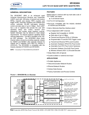 XR16C864CQ-F Datasheet PDF Exar Corporation