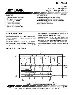 MP7524JN Datasheet PDF Exar Corporation
