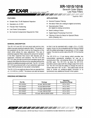 XR-1015CN Datasheet PDF Exar Corporation