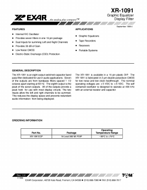 XR-1091 Datasheet PDF Exar Corporation