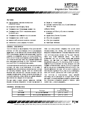 XRT7298W Datasheet PDF Exar Corporation
