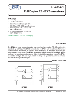 SP490EN-L Datasheet PDF Exar Corporation