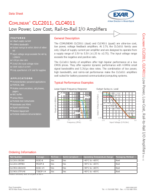 CLC2011IMP8X Datasheet PDF Exar Corporation