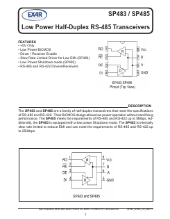 SP485CS-L Datasheet PDF Exar Corporation