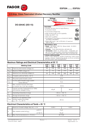 EGP20G Datasheet PDF Formosa Technology