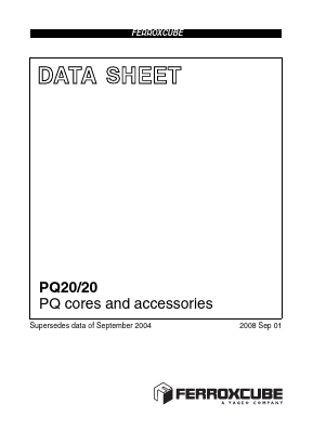 PQ20-3F3 Datasheet PDF Ferroxcube International Holding B.V.