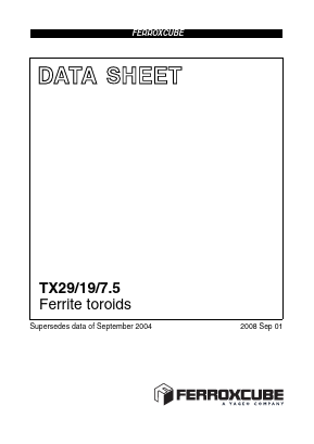 TX29-19-7.5 Datasheet PDF Ferroxcube International Holding B.V.