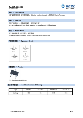 BAS40 Datasheet PDF Foshan Blue Rocket Electronics Co.,Ltd.