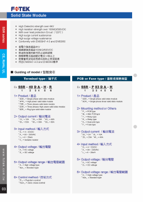 SCR-Y03DD Datasheet PDF FOTEK CONTROLS CO., LTD.