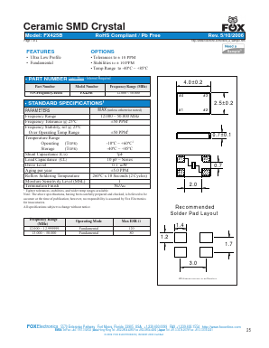 FX425B-16.000 Datasheet PDF Fox Electronics