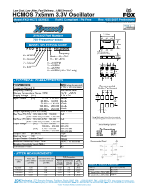FXO-HC735-27 Datasheet PDF Fox Electronics