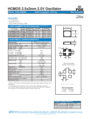 F246 Datasheet PDF Fox Electronics
