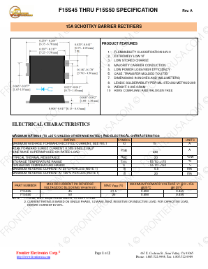 F15S45 Datasheet PDF Frontier Electronics.