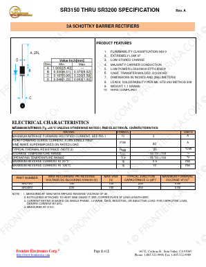 SR3150 Datasheet PDF Frontier Electronics.
