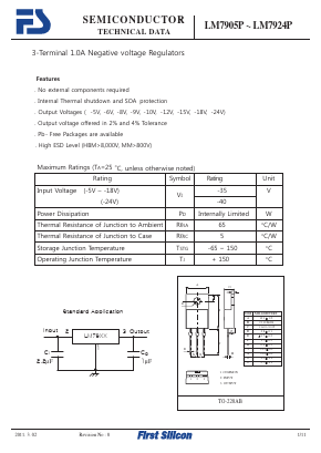 LM7906P Datasheet PDF First Silicon Co., Ltd