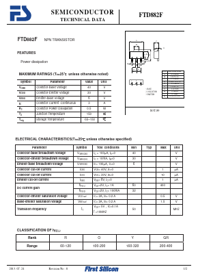 FTD882F Datasheet PDF First Silicon Co., Ltd