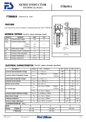 FTB649 Datasheet PDF First Silicon Co., Ltd