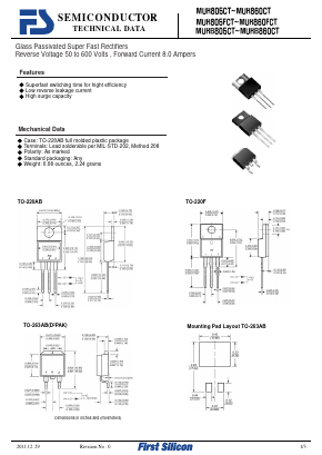 MUR805CT Datasheet PDF First Silicon Co., Ltd