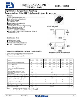 HS2B Datasheet PDF First Silicon Co., Ltd