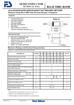 RS1MF Datasheet PDF First Silicon Co., Ltd