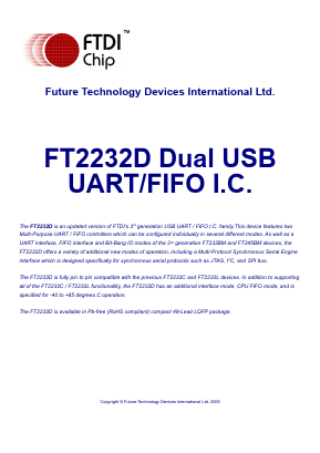 FT2232D Datasheet PDF Future Technology