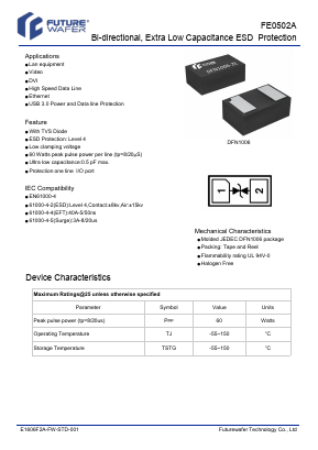 FE0502A-0.4PF Datasheet PDF FutureWafer Tech Co.,Ltd